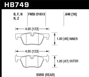 BMW 4 Series Brake Pads - Rear - Hawk Performance - HPS 5.0 - 2014